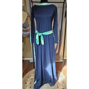 1960's Rare Vintage Leonard Navy Maxi Dress